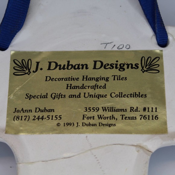 J. Duban Designs Handcrafted Broken Tile Mosaic Art Hanging Cross Cobalt - Picture 6 of 8